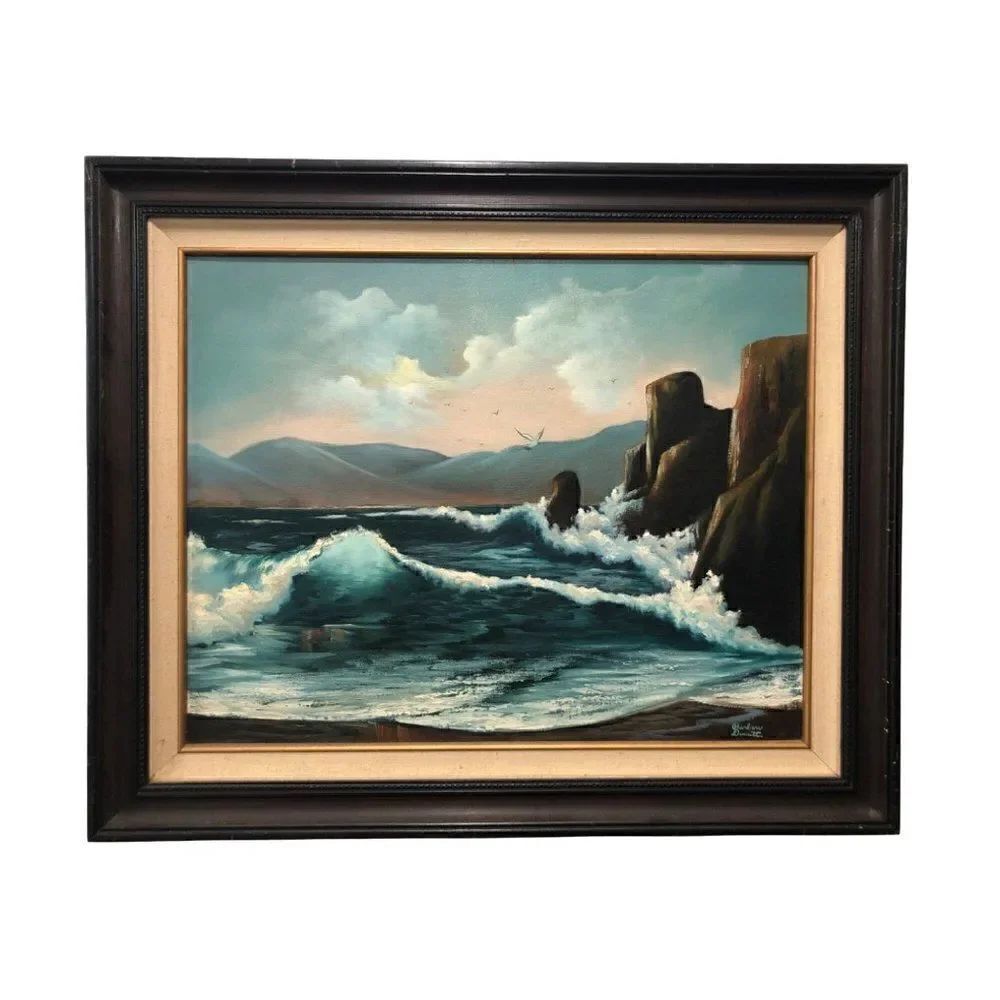 Vintage Oil Painting Seascape By Barbara Bennett